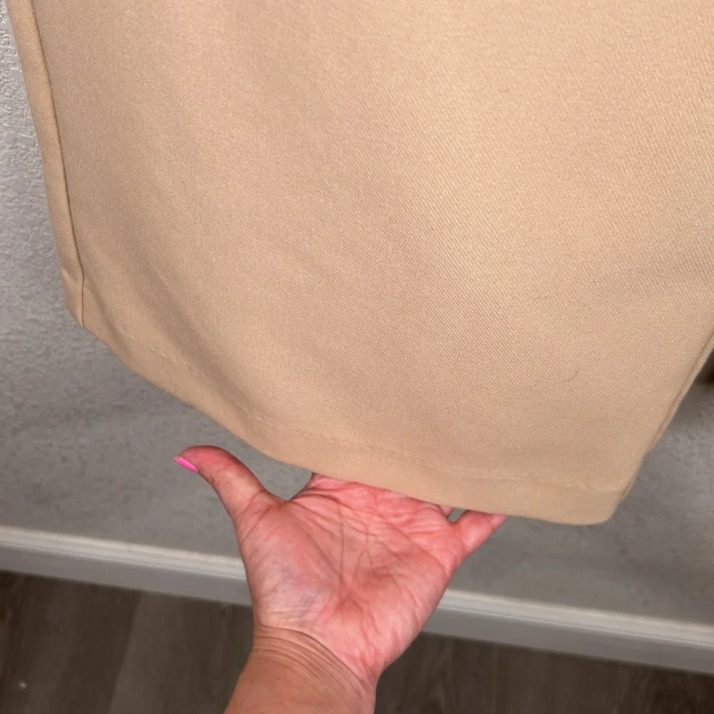 Abercrombie & Fitch Tan Pleated Wide Leg with Pockets Dress Pants Size Large - Picture 4 of 9